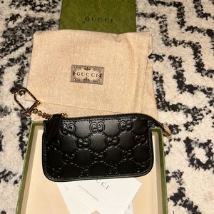 Gucci Black Leather Key Pouch